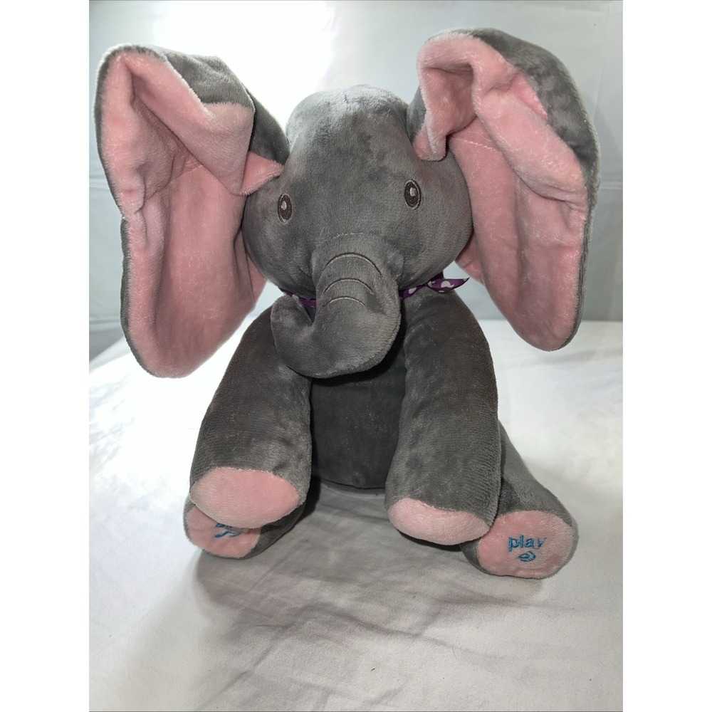Peek a Boo Ellie Gray Elephant Interactive Singing Musical Plush Toy Moving Ears